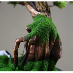 Künstlicher Bonsai-Baum Realistische künstliche Bonsai-Pflanzendekoration, künstlicher Wacholder-Bonsai-Baum mit Pony-Figur, 48,3–50,8 cm hoch, mit Topf for Dekoration, Tischd