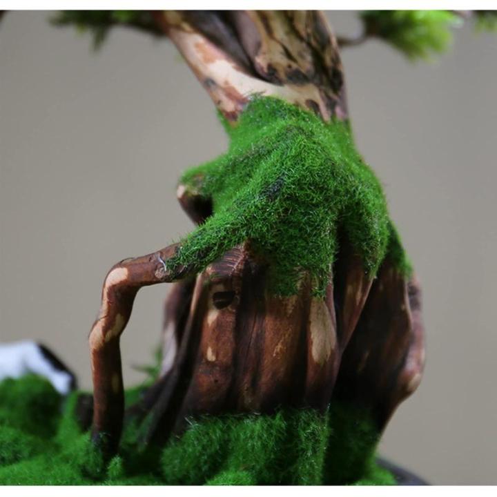 Künstlicher Bonsai-Baum Realistische künstliche Bonsai-Pflanzendekoration, künstlicher Wacholder-Bonsai-Baum mit Pony-Figur, 48,3–50,8 cm hoch, mit Topf for Dekoration, Tischd