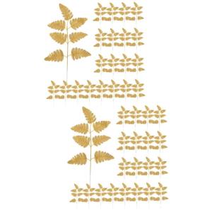 100 STK Simulierte Blätter Goldblumen Künstlich Zur Dekoration Pflanzen Hühnerfutter Blattdekor Für Den Haushalt Weihnachtsbaum Picks Wählt Seidentuch Palmenblätter Multifunk