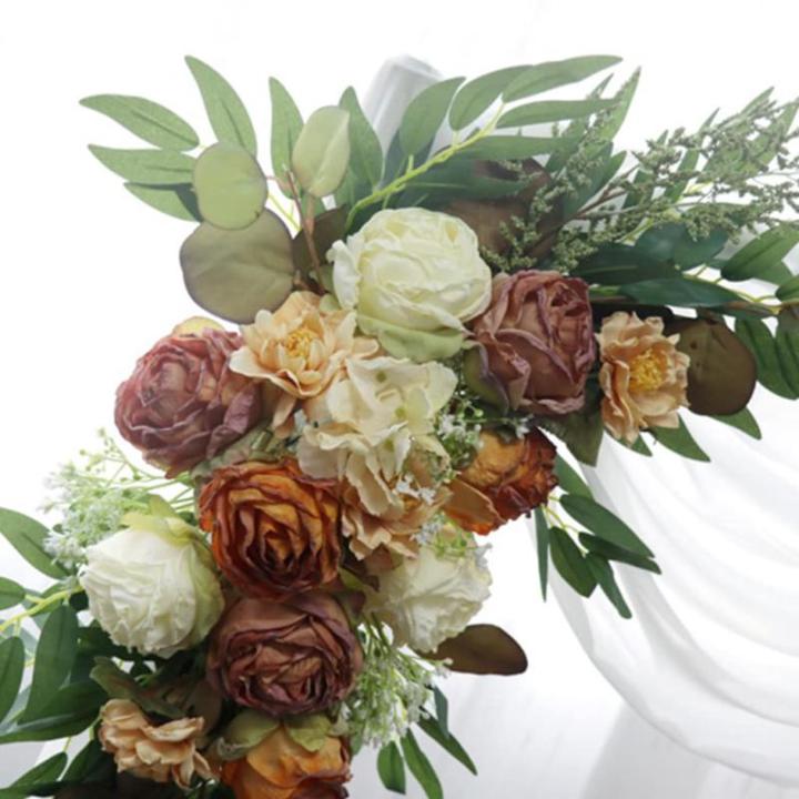 Künstliche Rose Eukalyptus Girlande Reben Rattan Blumen Hochzeit Party Dekoration