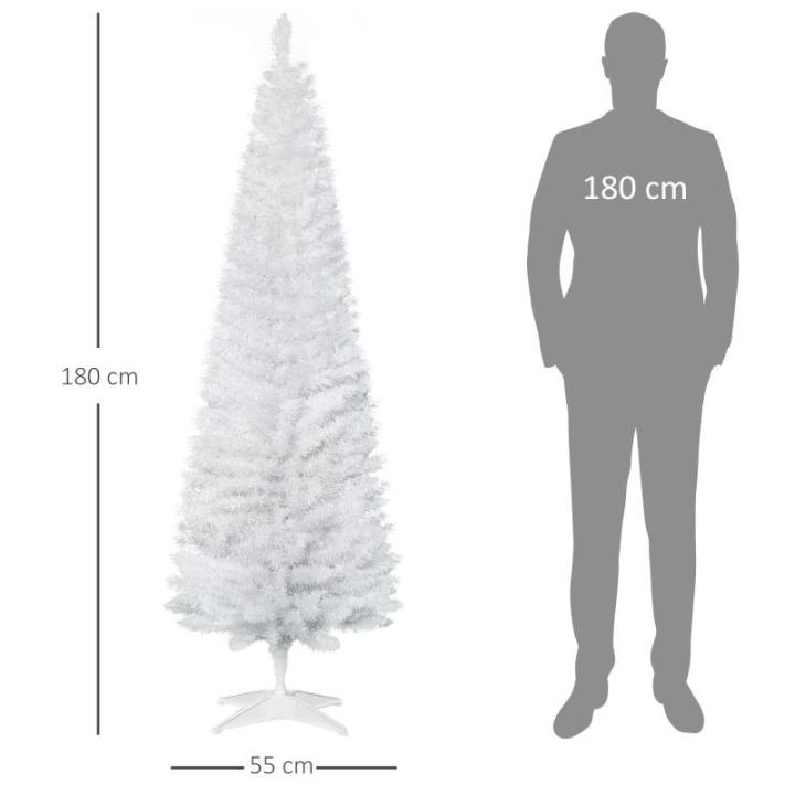 kerstboom dennenboom met kunststof standaard 390 takpunten wit Ø 55 x 180 h cm