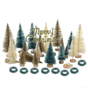 Kleiner Schnee-Weihnachtsbaum, künstliche Frost-Kiefernbäume, Desktop-Miniatur-Kiefernbaum, Tisch-Weihnachtsbaum-Dekoration, DIY, Basteln, Mini-Kiefernbaum