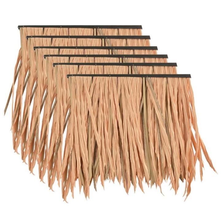 6 STÜCKE Palmenstroh Aus Kunststoff, 50 X 50 cm Mexikanische Palmenstrohrolle Tiki Hut Bar Dachstrohdekoration, (Color : Yellow-4)