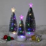 Weihnachtsbaum Klein mit Beleuchtung 3PCS Tisch Mini Weihnachtsbaum Geschmückt mit LED Lichterkette Tabletop Kleiner Weihnachtsbaum Mini Tannenbaum Künstlich Klein Weihnachtsdeko