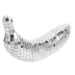 2St Disco-Banane gefälschte Banane Fälschung Disco- Fischernetz-Dekor Boho innerspace The Office dekoring Raffhalter Weihnachten Home Obstfigur Bananenstütze Schaum Silver