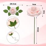 Kunstbloemen, roze rozen, 30 stuks, 8 cm, boeket, kunstdecoratie, bloemen, kunstrozen met stelen en kaart voor Valentijnsdag, tuin, verjaardag, feest, doe-het-zelf bruiloftsdecorat
