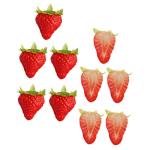 3 Sätze Künstliche Erdbeere Künstliche Erdbeerdekoration Falsches Obst Künstliche Früchte Zur Lebensechten Dekoration Erdbeer Schimmel Gefälschte Erdbeere PVC 10 Stück * 3