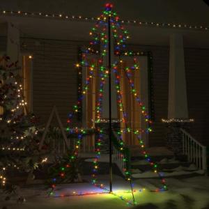 Weihnachtskegelbaum Beleuchtet Weihnachtsbaum Lichterbaum Dekobaum Weihnachtsdeko Lichterkette Beleuchtung 240 LEDs Indoor Outdoor 118x180cm