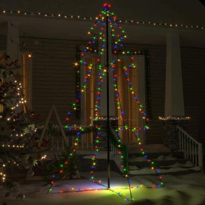 Weihnachtskegelbaum Beleuchtet Weihnachtsbaum Lichterbaum Dekobaum Weihnachtsdeko Lichterkette Beleuchtung 240 LEDs Indoor Outdoor 118x180cm