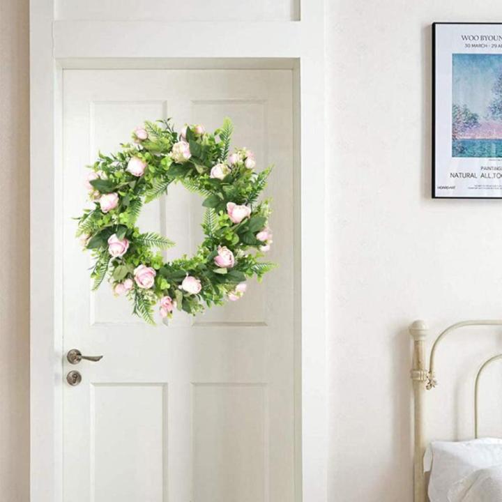 Daisy Rose Blume Kranz Handgemachte Künstliche Blumen Girlande für Front Tür Wand Hochzeit Party Home Dekoration