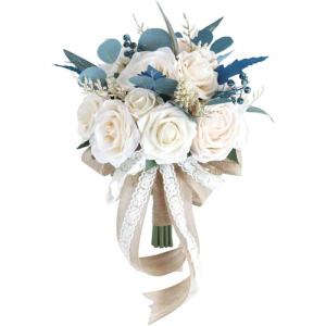 Hochzeitsstrauß for die Braut mit künstlichen Blumen, Blumenarrangement for Tischdekoration zu Hause, Hochzeitsfeier-Dekoration, Valentinstag, Hochzeit