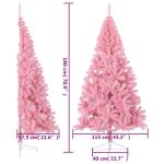 Kunstkerstboom met standaard, 180 cm hoog, kunstdennenboom, kerstdecoratie, kerstboom, kunstboom, hoge pvc en staal, roze
