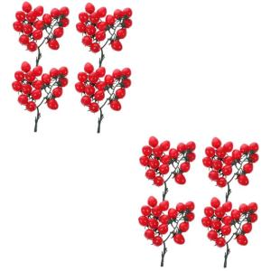 8 STK Simulierte Kirschtomaten Obst-Requisite Simulation Gemüse Obst Hausbedarf Sie Gemüse-Requisiten An Lebensechte Tomaten Falsches Obst Simulation Obstdekoration PVC Rot