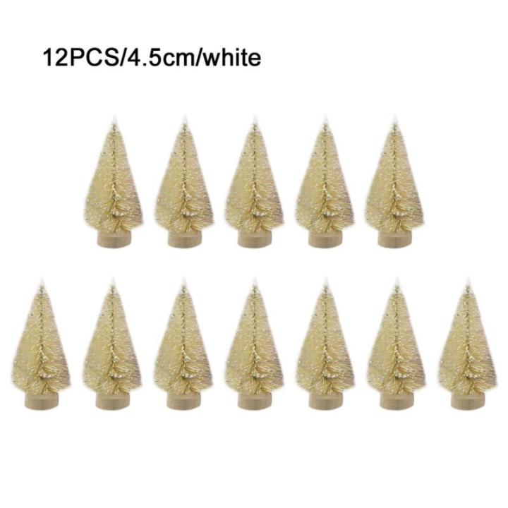 12 Stück Weihnachtsbaum aus Sisal Seidenzeder Miniatur Kiefer Flaschenbürstenbäume künstlicher mattierter Sisal-Weihnachtsbaum für die Weihnachtsdekoration,Tischdekoration