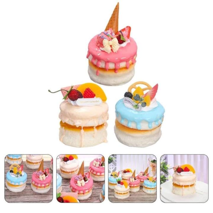 Fake Kuchen künstliche Kuchen 3 Pcs Künstliche Kuchen Simulation Kuchen Modell Faux Dessert Lebensmittel Fotografie Requisiten Für Shop Decor Realistisches Essen