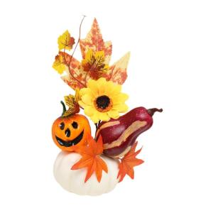 Halloween-Kürbisse, Ornament, Esstisch-Mittelstück, Kunstwerk, Erntedankfest, Herbsternte-Dekor für die Herbstparty im Bauernhaus, Style C