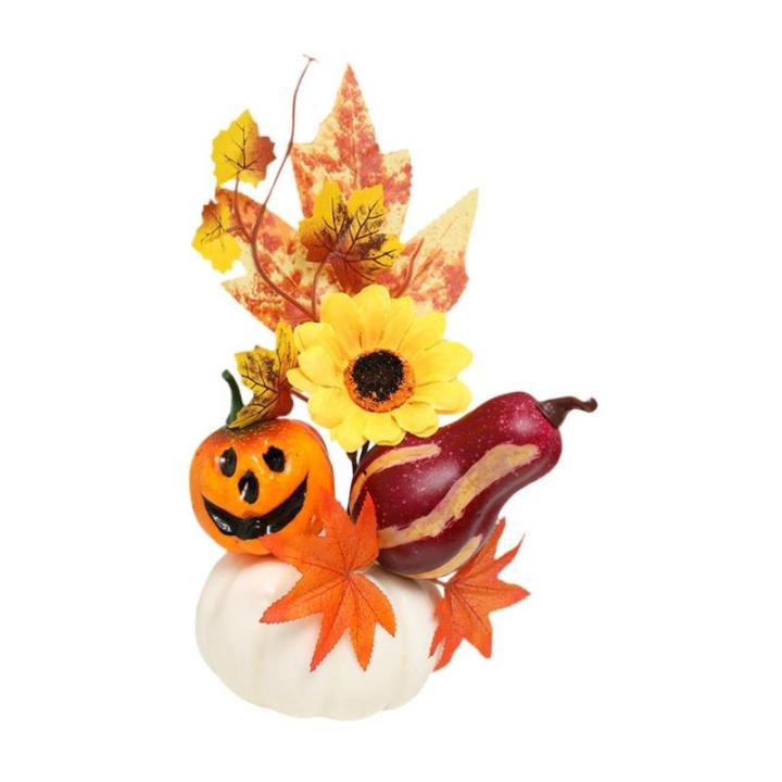 Halloween-Kürbisse, Ornament, Esstisch-Mittelstück, Kunstwerk, Erntedankfest, Herbsternte-Dekor für die Herbstparty im Bauernhaus, Style C