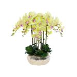 Kunstblumen Künstliches Blumenset, Phalaenopsis mit Pflanzgefäß, Kunstblume für Wohnzimmer, Simulationsblume, Heim-, Tisch- und Bürodekoration für jeden Anlass