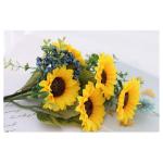 Kunstblumen Künstlicher Sonnenblumenstrauß in Vase – Seidenblumen für Heim- und Partydekoration, künstliche Blumen, Hochzeitsstrauß für die Dekoration für jeden Anlass
