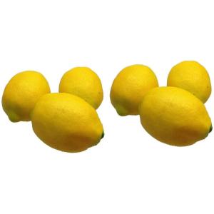 Kunstgele citroen, 6 stuks (50-70 g) levensecht plastic fruit, plastic fruit, kunstfruit, fruit, decoratie, etalage, huishouden, keuken, hotel, limoen, 6 stuks
