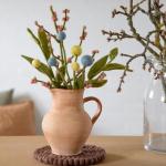 Gry & SIF Bladtakken, decoratieve takken, kunsttakken van vilt, kunsttakken van paasstruik, lentedecoratie, handgemaakt, 3 x bladtakken, gemengde bladeren, 35 cm