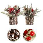 Künstlicher Weihnachtsbaum, Simulation, Mini-Weihnachtsbaumschmuck, 25 cm, für Zuhause, Tischplatte, Winter-Weihnachtsdekoration (B)