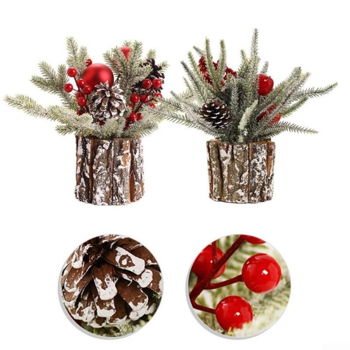 Künstlicher Weihnachtsbaum, Simulation, Mini-Weihnachtsbaumschmuck, 25 cm, für Zuhause, Tischplatte, Winter-Weihnachtsdekoration (B)