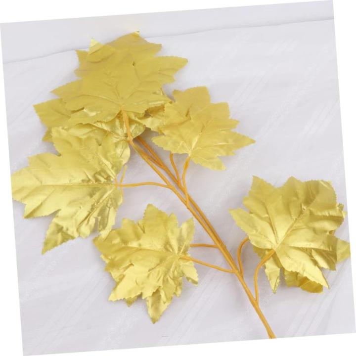 15St Tropische Partydekorationen Ahornblatt-Zweig weihnachtsdeko Christmas Decorations Golddekor Künstliche Ahornblätter Künstliche Blätter Hochzeit Material