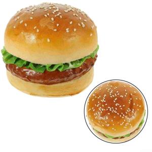 Künstlicher Hamburger Künstlicher Burger Modell Realistische Gefälschte Lebensmittel Für Display Faux Burger Zur Dekoration Gefälschte Lebensmittel Requisiten, PU Material, Fo