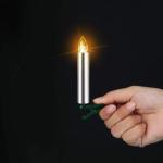 20 LED Kaarsen Zilver Kerstkaarsen Draadloos, Kerstboomkaarsen met Afstandsbediening Timer Flikkeren Warmwit Kerstverlichting voor buiten Waterdicht Kerstdecoratie（met 20 batteri