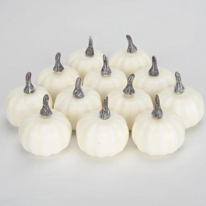 12 stuks pompoenen herfstdecoratie pompoenen decoratieve pompoenen herfstdecoratie herfstdecoraties kunstpompoenen voor herfst Thanksgiving Halloween feestdecoratie thuis boerderij