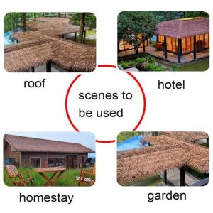 Simulation Thatch Tile - 0.5x0.5m(1.64x1.64ft) - Plastic Natural Wild Fake Straw Artificial Fake Thatch Straw Dekoration Bauernhaus Traufe Stroh Pe Flame Retardant Plastic (Farbe: 