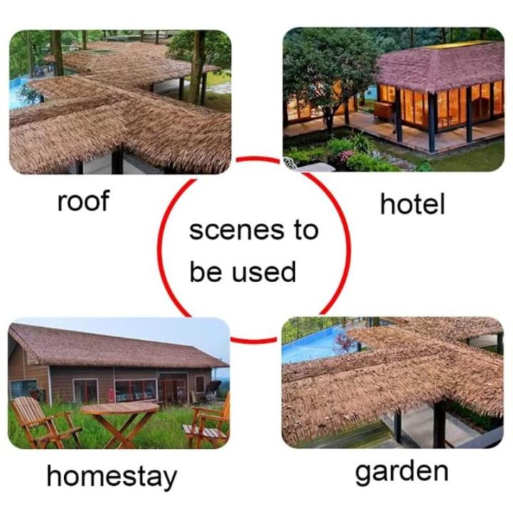 Simulation Thatch Tile - 0.5x0.5m(1.64x1.64ft) - Plastic Natural Wild Fake Straw Artificial Fake Thatch Straw Dekoration Bauernhaus Traufe Stroh Pe Flame Retardant Plastic (Farbe: 