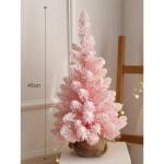 Home Table Tip Künstlicher rosafarbener Weihnachtsbaum aus Kiefernholz, Mini-Weihnachtsbaum mit Beflockung, realistische Weihnachtsdekoration für Heimbüro-Dekorationen, Tischdek