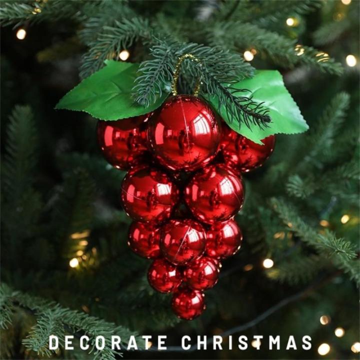 Künstlicher Trauben-Cluster, künstliche Trauben, Weihnachtsbaum, hängende Ornament, realistische künstliche Obstdekoration, Weihnachtsdekoration, 30 x 18 cm (Gold)