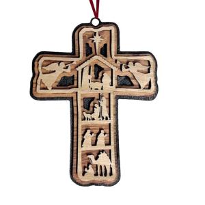 Weihnachtskreuze, Ornamente, Kreuz des Gesegneten Hauses, Kreuzornamente Für Krippen, Kreuz, Weihnachtsdekoration, Weihnachtsbaumkreuz, Bürodekoration, Geschenk, Kreuzanhänger A