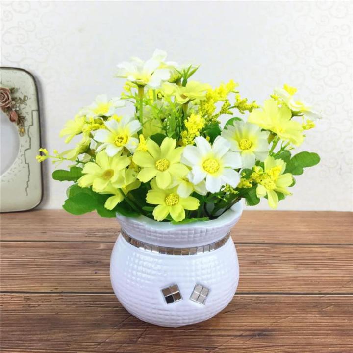 Kunstblumen Gefälschte Pflanzen, kleine künstliche Mini-Blume, für Garten, Rasen, Balkon, Büro, Bauernhaus, drinnen und draußen, Frühlings- und Sommerdekoration für jeden An