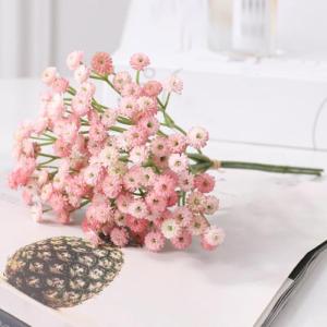 Künstliche Schleierkraut Seidenblumen, lebensechte Blüte, allergiefreundliches Geschenk (Rosa)