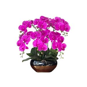 Kunstblumen Künstliche Pflanzen, künstliche Phalaenopsis-Orchidee, Schmetterlingsorchideen mit Keramik-Blumentopf, realistische Blumendarstellung im Topf für jeden Anlass