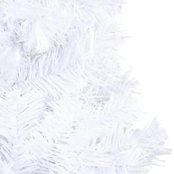 Kunstkerstboom met verlichting en ballen, dennenboom, kerstboom, decoratieve boom, kunstboom, kerstdecoratie, kerstdecoratie, kerstsfeer, kerstdecoraties, wit, 120 cm