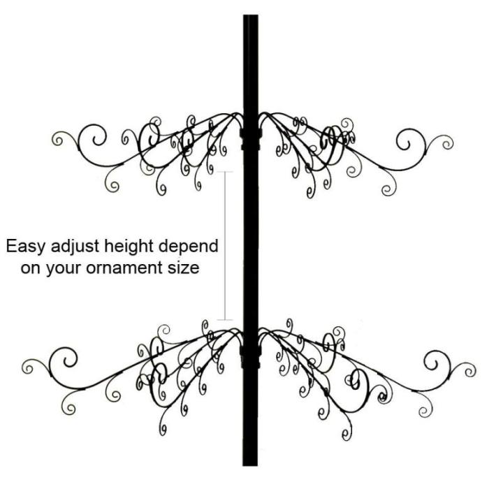 84 Inch Ornament Display Boom Stand Metalen Kerst Smeedijzeren Hanger Haak voor Halloween Opknoping Decoraties Eco Gift Zwart