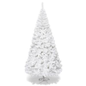 Kunstkerstboom, 240 cm, dennenboom met metalen standaard, pvc-naalden, kunstboom, ideaal voor thuis, kantoor, winkels en hotels, wit