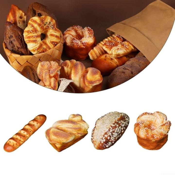 Künstliches Brot Fake Brot Simulation Realistische Lebensmittel Kuchen Französisch Brot Dessert für Party Dekoration Display Requisiten Echtes Modell Fotografie Requisite (D)