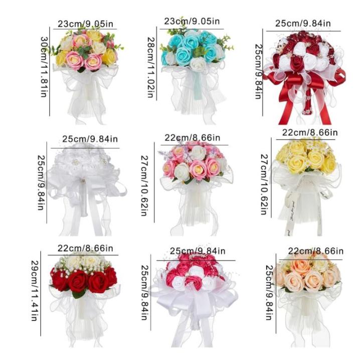 Hochzeitssträuße für Braut und Brautjungfern, künstliche Blumen als Hochzeitsdekoration