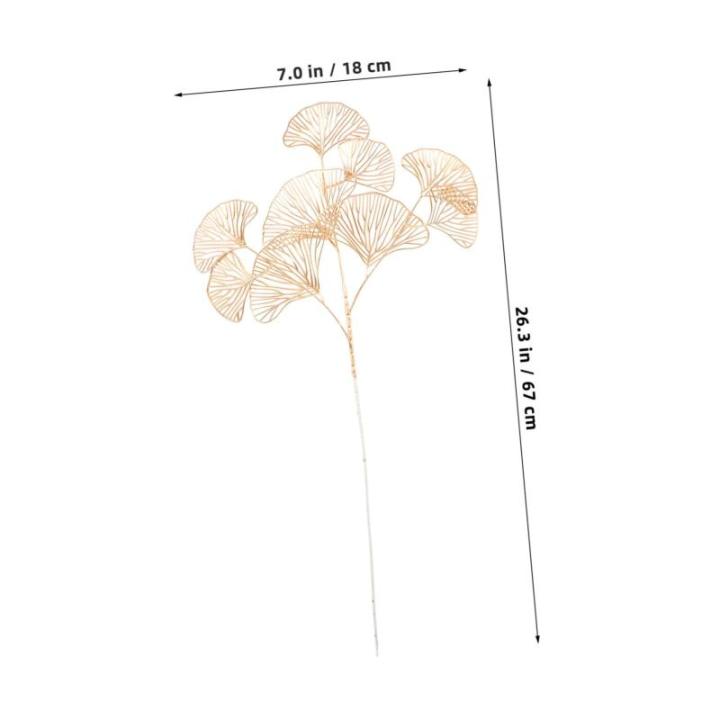 4 Stück Simulierter Ginkgo biloba Eukalyptusstängeldekor Kunstzweige für Vasen mikrogur künstliche Pflanze zähluhr offic künstliche Ginkgoblätter Gefälschte Ginkgo-Dekore p