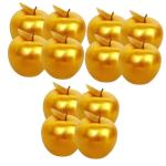 12 STK Simulierter Goldener Apfel Gefälschte Früchte Prop Falsches Obst Gefälschte Äpfel Künstliche Traubentraube Fruchtfliege Künstliche Weihnachtsfrüchte Modell Vitrine Sc
