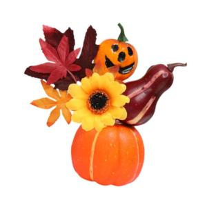 Halloween-Kürbisse, Ornament, Esstisch-Mittelstück, Kunstwerk, Erntedankfest, Herbsternte-Dekor für die Herbstparty im Bauernhaus, Style A
