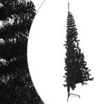 Schwarzer künstlicher halber Weihnachtsbaum, Tannenbaum mit Metallständer, Weihnachtsdekoration fürs Zimmer (240 cm)