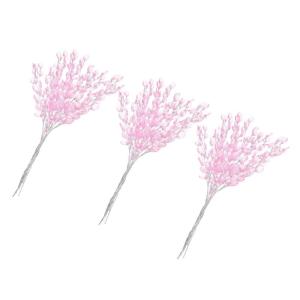 50 Stück Simulierte dreizackige künstlicher Kranz Stäbchen mit Blumenperlen Artificial sztuczne kwiaty DIY-Ornament-Accessoire Kopfschmuck kronenmaterial selber Machen