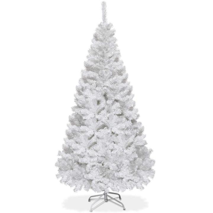 Kunstkerstboom, dennenboom met metalen standaard, pvc-naalden, kunstboom, ideaal voor thuis, kantoor, winkels en hotels, wit